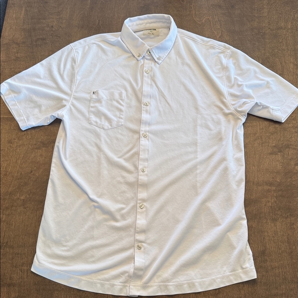 Linksoul Classic White Button-Down Polo Shirt